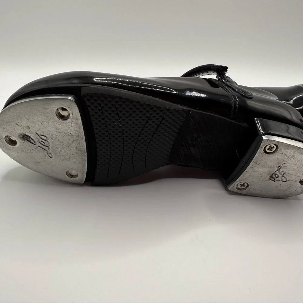 Shiny Black Kids Tap Shoes
